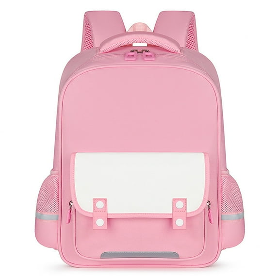 Beautynvta Oxford Cloth Backpack, 16.5'' H Lightweight Small Backpack with Adjustable Padded Straps for Daycare Travel Camping, Pink