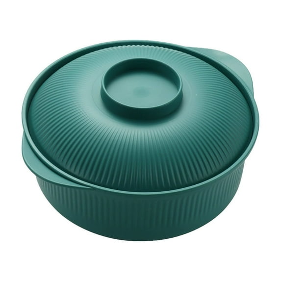 Beautynvta Ramen Bowl with Lid, Plastic Striped Salad & Noodles Bowl, Reusable Leakproof Large Soup Bowl, Lightweight, Microwave & Dishwasher Safe, Green