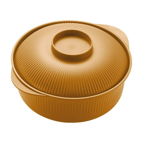 Beautynvta Ramen Bowl with Lid, Plastic Striped Salad & Noodles Bowl, Reusable Leakproof Large Soup Bowl, Lightweight, Microwave & Dishwasher Safe, Yellow