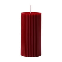 Beautynvta Red Christmas Ribbed Pillar Candle, 4.33'' Vintage Soy Wax Scented Ribbed Candles, Christmas Decorative Candles for Home Decor & Table Centerpieces