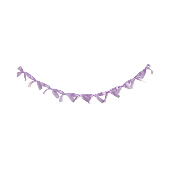 Beautynvta Ribbon Bow Garland Banner for Birthday Bachelorette Party Decorations, 70.87 In Satin Bow Banner Decorations for Wedding Baby Shower Engagement Spring Easter, Purple
