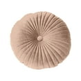 thumbnail image 1 of Beautynvta Round Pillow Cushion for Couch, Pumpkin Throw Pillows with Center Button, Round Pleated Throw Pillows, Velvet Decorative Throw Pillow for Living Room Bed Floor, Coffee, 1 of 4