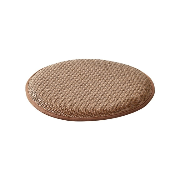 Beautynvta Round Stool Chair Cushions, Summer Rattan Mat, Round Chair Pad for High Stool Chairs Bistros Bars, 11.8x11.8 In, Brown