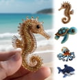 thumbnail image 1 of Beautynvta Sea Creature Bead Embroidery Kit for Beginners, 3D Marine Animal DIY Craft Set with Instructions, Pre-Sorted Beads & Tools, DIY Hand Sewing Project for Adults and Teens, 1 of 5