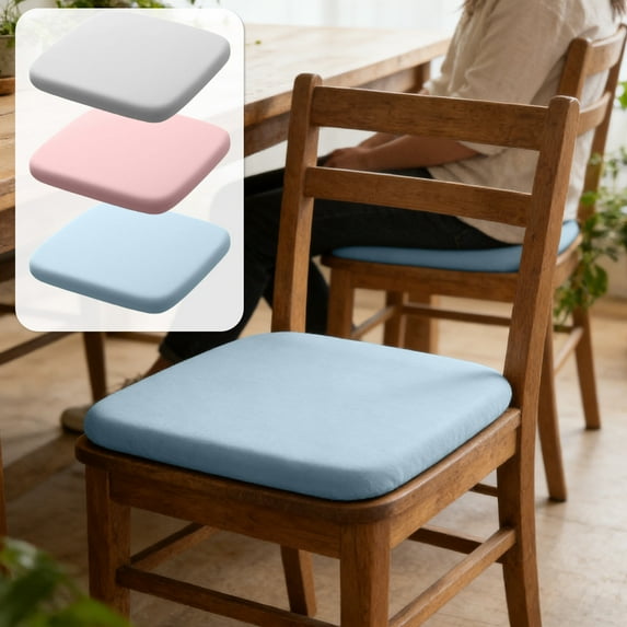 Beautynvta Seat Cushion, Square Chair Cushion, Soft Comfortable Sponge Cushion, Removable Non-Slip Seat Cushion for Kitchen Dining Office Dormitory Chair, 15.7''x15.7'', Blue