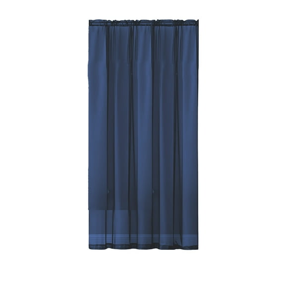 Beautynvta Semi Sheer Curtains for Bedroom and Living Room, Rod Pocket Window Drapes, Light Filtering Semi Sheer Curtains, Lightweight & Breathable, 42''x84'', Navy