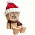 thumbnail image 1 of Beautynvta Shaking Wooden Man Figurine with 12 Pcs Magnetic Expressions, Handmade Shaking Feet Wood Doll with Xmas Hat and Scarf, for Car Dashboard and Office Desktop Decor, 1 of 9