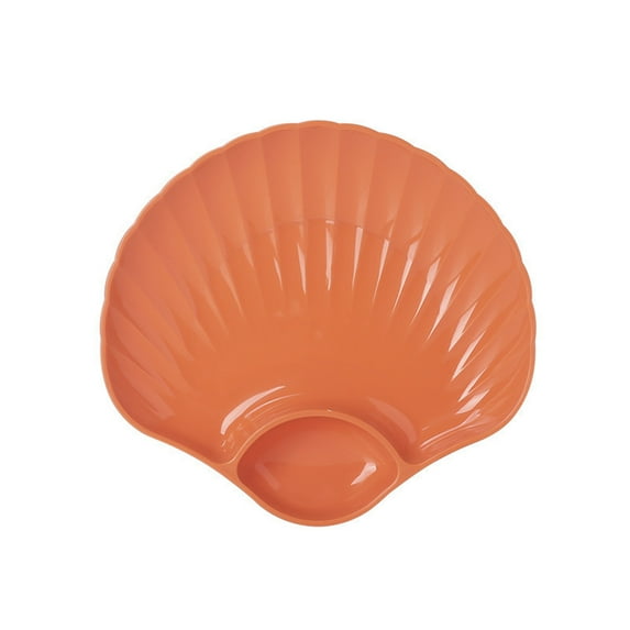 Beautynvta Shells Shape Plates, Shell Dumpling Plates with Dipping Saucer, Serving Platter Dumpling Side Dish for Home Kitchen Supplies, Reusable Lightweight Plastic Plates