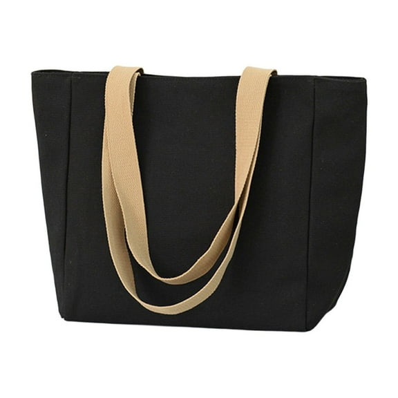 Beautynvta Shoulder Bag for Women, Large Capacity Canvas Tote Bag with Zipper, Casual Tote Purse Handbag with Pockets for College Work Travel