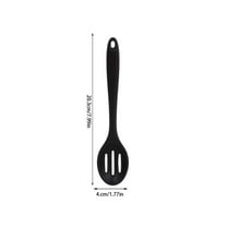 Beautynvta Silicone Spoon, 8'' Long Handled Serving Spoon, Salad Mixing Spoon, Heat-Resistant Kitchen Utensils for Mixing, Serving, Draining, Stirring
