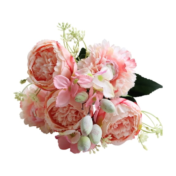 Beautynvta Simulation Peony Flowers, Silk Peonies Flowers Fake Peonies Artificial Peonies Bouquet for Centerpiece Table Wedding Party Home Decoration, Pink