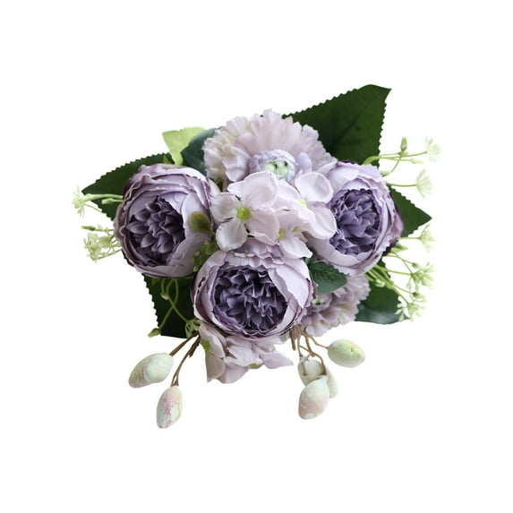 Beautynvta Simulation Peony Flowers, Silk Peonies Flowers Fake Peonies Artificial Peonies Bouquet for Centerpiece Table Wedding Party Home Decoration, Purple