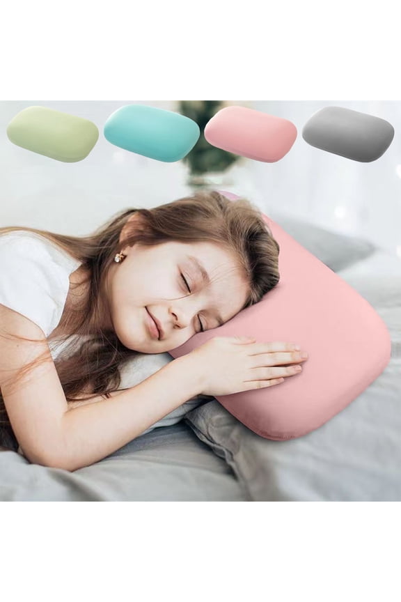 Small Pillow, Memory Foam Mini Pillow, High-Resilience, Foldable Nap Pillow for Travel, Sleeping, Nap and Neck, Knee, Lumbar Support, 9.4x13.3x4 In, Green