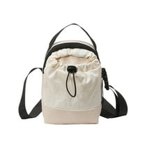 Beautynvta Small Sling Crossbody Bag for Women, Casual Small Square Bag, Canvas Shoulder Bag with Adjustable Strap, Lightweight Handbag for Outdoor Travel, White