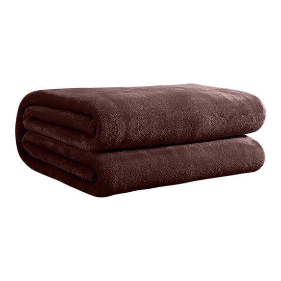 Beautynvta Solid Color Flannel Throw Blanket, Double Sided Soft Conditioning Blanket, Office Nap Blanket, Lightweight All Season Thin Blanket, 27.5''x39.4'', Coffee