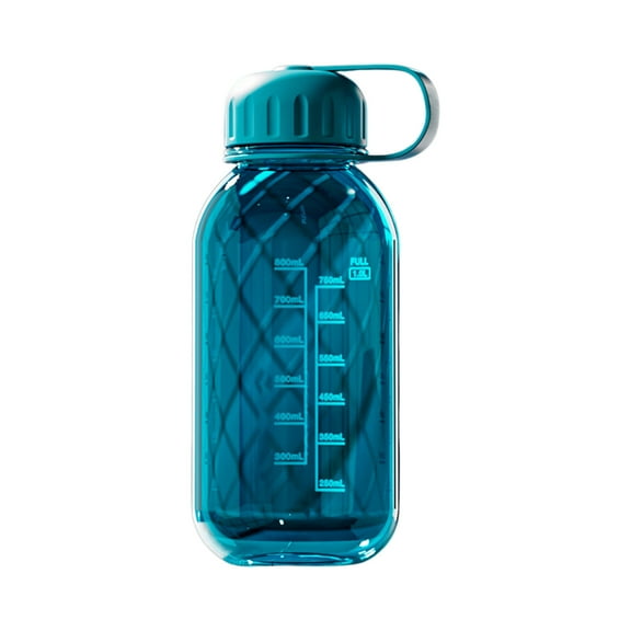 Beautynvta Sports Water Bottle, 1000 ML Leakproof Clear Water Bottle with Handle for Gym, Travel, Home, School, Office, BPA Free, Blue
