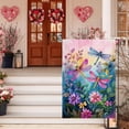 thumbnail image 1 of Beautynvta Spring Garden Flag, 12''x18'' Double Sided Spring Flowers and Dragonfly Printed Linen Flag, Outdoor Welcome Yard Flag for Spring Holiday Display, 1 of 6