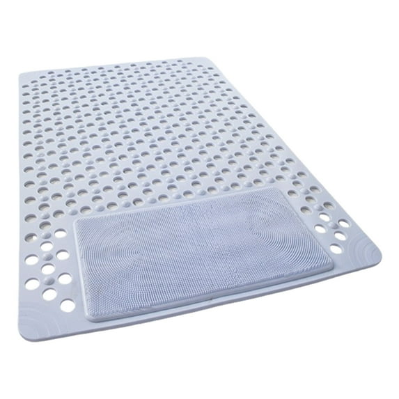 Beautynvta Square Shower Mat with Large Board Brush, Plastic Non Slip Bath Mat for Tub, Bathtub Mat with Drain Hole for Bathroom Floor, 15.75x27.56 Inch