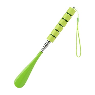Beautynvta Stainless Steel Shoe Horn with Retractable Long Handle for Seniors and Pregnant, 11.8'' to 28'' Adjustable, Metal Travel Shoe Horn, Shoe Helper Tool