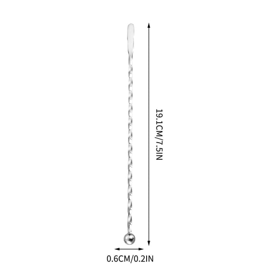 Beautynvta Stainless Steel Swizzle Stick, 7.5'' Reusable Metal Bar Cocktail Mixing Stick with Small Rectangular Paddles Stirring Bar, Silver