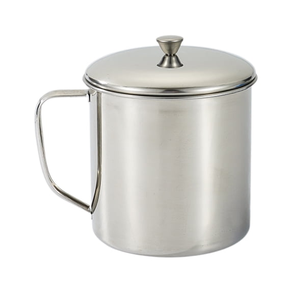Beautynvta Stainless Steel Water Cup with Handle and Lid, Coffee Cup Small Camping Mugs, Water Mug Drinking Cup for Home Camping, 5.5''x6.7''