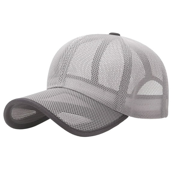 Beautynvta Summer Mesh Baseball Cap for Men Adjustable Breathable Caps Women Men's Hat Quick Dry Hats Casual Trucker Hat, Gray