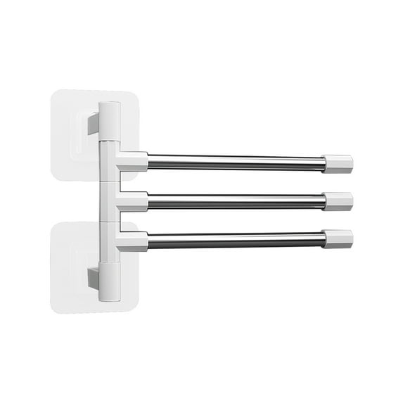 Beautynvta Swivel Towel Rack, Thicken Stainless Steel 3-Arm Towel Bar, Wall Mounted Towel Holder, Swing Out Towel Hanger for Bathroom, Kitchen