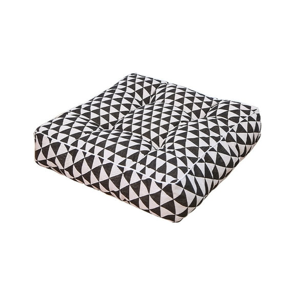 Beautynvta Thick Chair Cushion, Non-Slip Floor Cushion, Cotton Seat Cushion, Soft Tufted Chair Pads for Indoor Dining Room, Washable, 15.7''x15.7''x4''