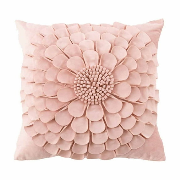 Beautynvta Throw Pillow, Flower Printed Decorative Pillow for Home Decor, Cute Soft Plush Decorative Pillows for Living Room, Bed, Sofa, Couch, 17.7''x17.7''