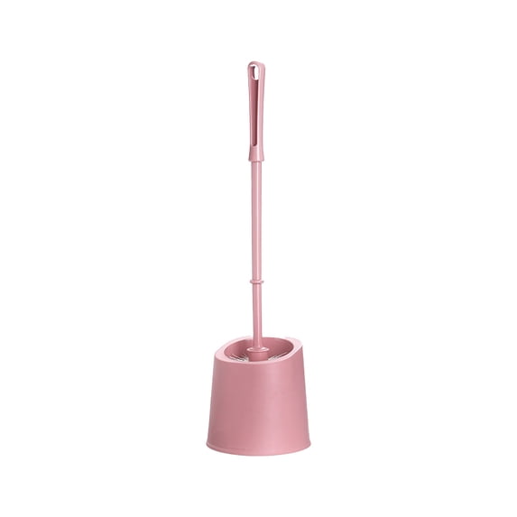 Beautynvta Toilet Bowl Brush and Holder, Long Handle Toilet Brush, Plastic Soft Bristles Brush for Bathroom Cleaning, Drip-Proof, Deep Cleaning, Pink