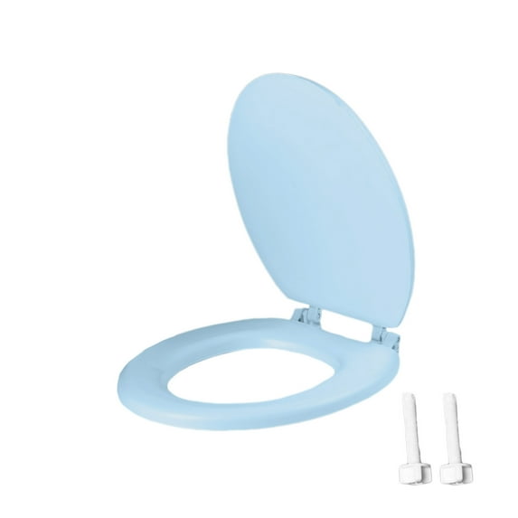 Beautynvta Toilet Seat, Release and Attach Plastic Toilet Seat with Soft Close, Quick and Easy Install, Easy Clean, Adjustable, Non Slip Fade-Resistant, Blue