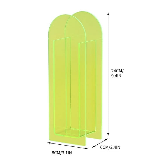 Beautynvta Transparent Geometric Flower Vase, Modern Home Decorative Acrylic Vase for Bouquet, 9.4'' Grass Vase for Living Room Library Office Table Centerpiece Decor