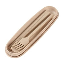 Beautynvta Travel Flatware Set with Case, Portable Plastic Tableware Set, Reusable Travel Cutlery Set, Fork Spoon Chopsticks Set for Picnic, Camping, Gadgets