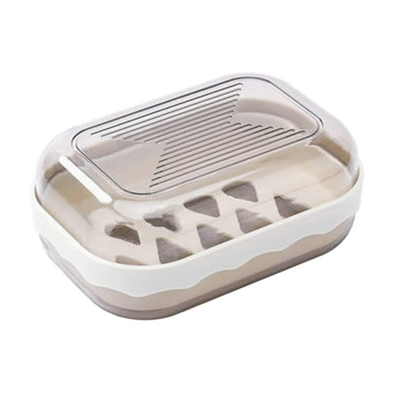 Beautynvta Travel Soap Holder with Lid, Draining Soap Box for Shower, Portable Leak-Proof Soap Case for Camping, Hiking, Gym & Outdoor, Gray