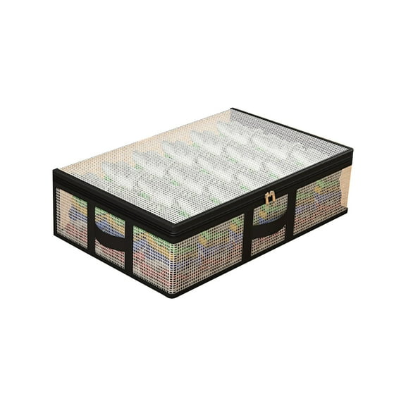 Beautynvta Underbed Storage Bags, Foldable Breathable Zippered Organizer for Clothes, Blankets, Comforter, Pillows, Sheets, Towels