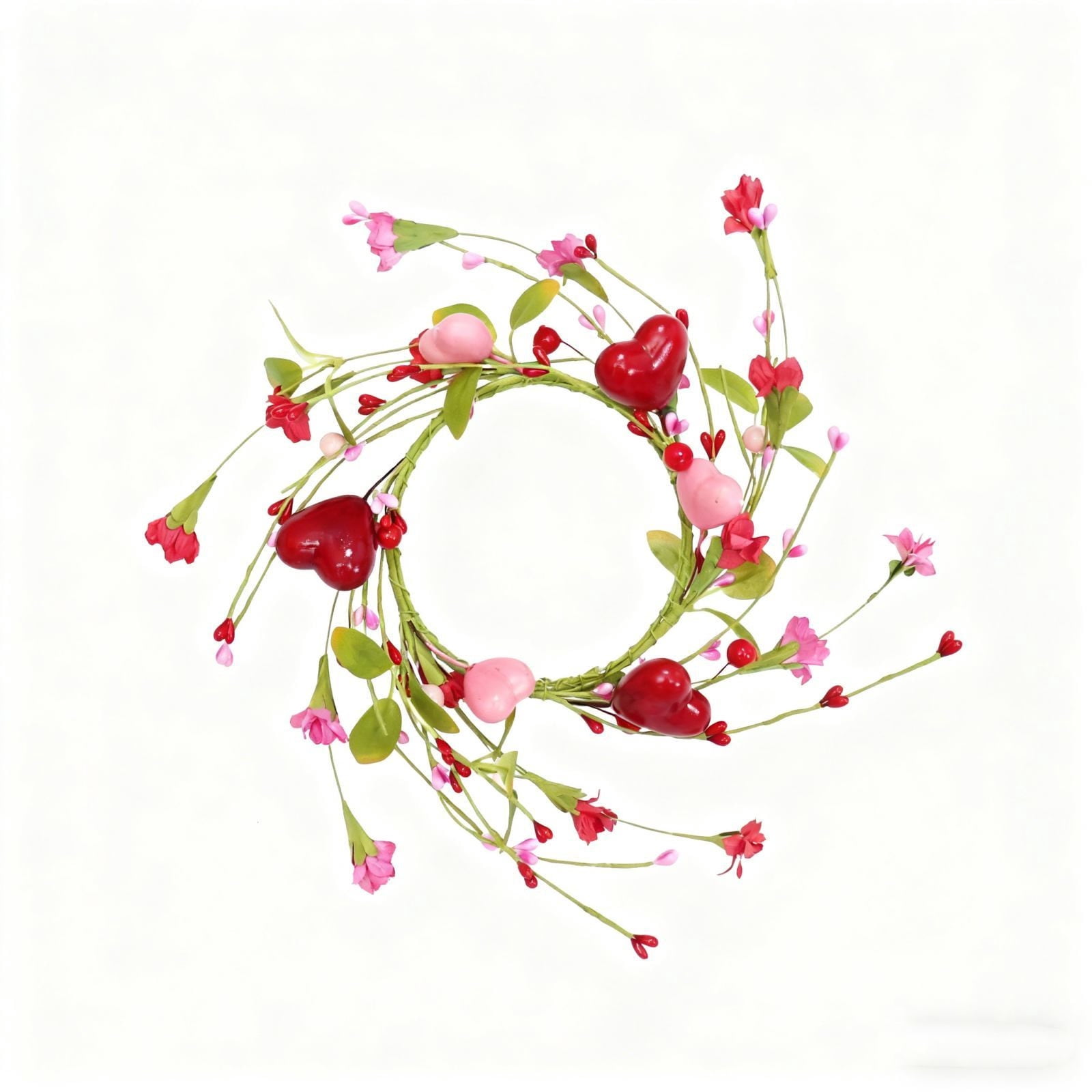 Small Berry Window Rings Beautynvta Valentine Candle Rings Wreath, 11'' Mini Wreath Red Pink ...