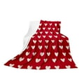 thumbnail image 1 of Beautynvta Valentine's Day Blanket, 29.5''x39.4'', White Hearts Printed Valentines Throw Blanket, Romantic Holiday Blanket, Soft Warm Flannel Blanket for Bed, Couch, Sofa, 1 of 6