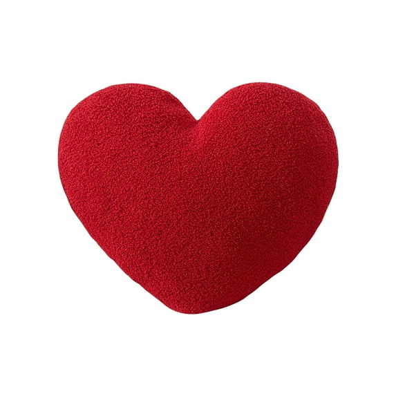Beautynvta Valentine's Day Heart Pillow, Red Heart Shaped Throw Pillow, Love Heart Stuffed Plush Throw Pillow for Home Office Couch Car Bedroom Sofa, 14x18 Inch