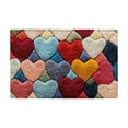 thumbnail image 1 of Beautynvta Valentines's Day Door Mat, Colorful Love Hearts Decorative Bathroom Rug, Soft Absorbent Non-Slip Shower Rug Front Door Mat for Home Room, 23.6x15.7 Inch, 1 of 6