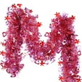 thumbnail image 1 of Beautynvta Valentines's Day Tinsel Garland, 16.4 Ft Red Pink Heart Garland Metallic Twist Shiny Hanging Garland for Home Indoor Outdoor Wedding Valentines Day Decor, 1 of 9