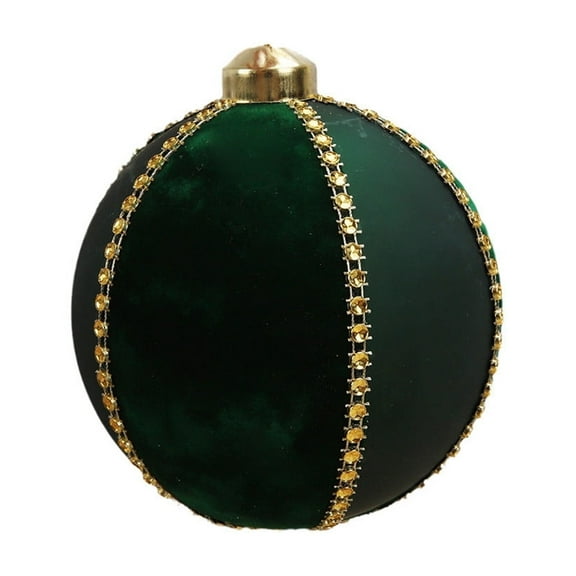 Beautynvta Velvet Christmas Ball Ornaments, 3.15'' Green Flocked Christmas Tree Hanging Ornaments, Shatterproof Plastic Hanging Ball for Xmas Tree Window Decor