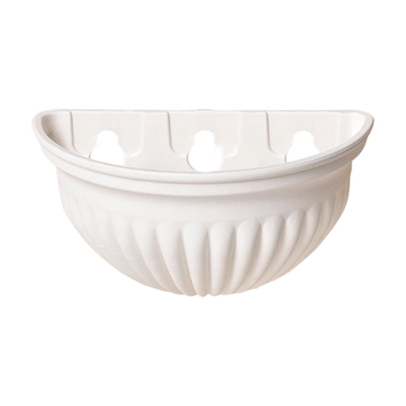 Beautynvta Wall Mounted Flower Pots, Half Round Plastic Planter with Drainage Hole Balcony Planters Railing Fence Hanging Pot for Indoor Outdoor Plants