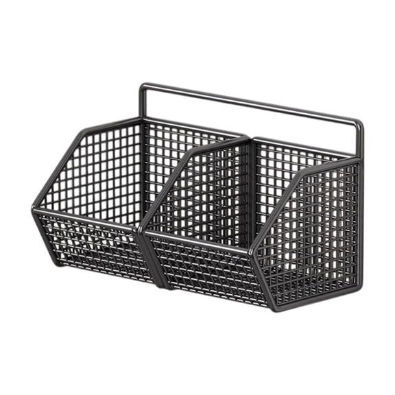 Beautynvta Wall-Mounted Storage Basket for Onions Ginger Garlic, Kitchen Storage Rack with 2 Compartments, Wall Mounted Spice Shelf, Kitchen Multi-Function Organizer, M