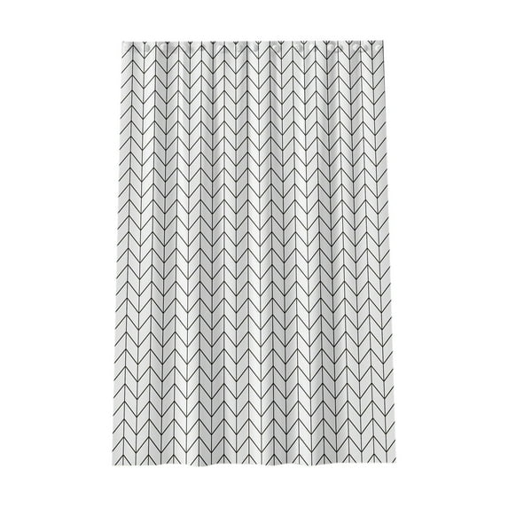 Beautynvta Waterproof Printed Shower Curtain, Thickened No-Hole Bathroom Partition with Hooks, Geometric Pattern Shower Curtain for Bathroom, 47.2''x70.8'', White