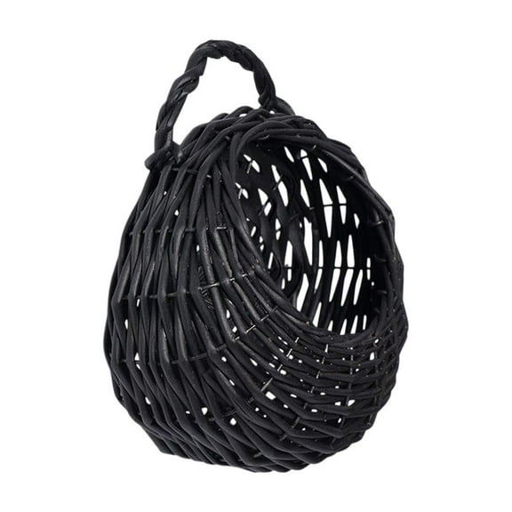 Beautynvta Willow Woven Storage Basket, Wall Mounted Flowerpot, Rustic Rattan Design Flower Planter for Kitchen Bathroom Living Room Home Decor