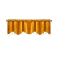 thumbnail image 1 of Beautynvta Window Curtain Valance, Wave Short Drapes with Tassels, Rod Pocket Curtains for Bedroom Living Room Decoration, 18''x52'', Yellow, 1 of 6