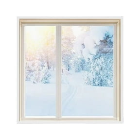 Beautynvta Window Insulation Kit for Winter Keep Cold Out, Clear Plastic Window Covering Film with Adhesive Straps, Waterproof, Windproof, Dust Proof, Reusable, 39''x47.2''