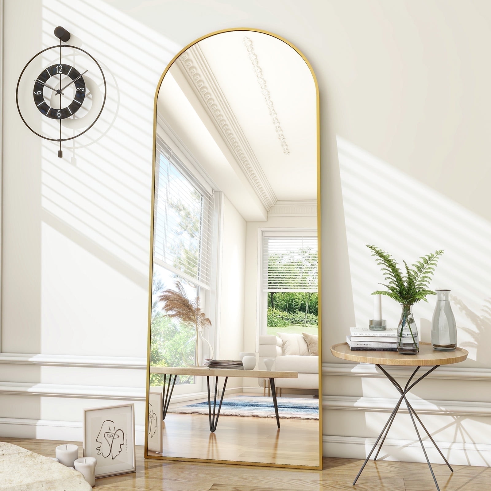 Beautypeak 71"x27.1" Arch Full Length Mirror Oversized Floor Mirrors, Gold - Walmart.com