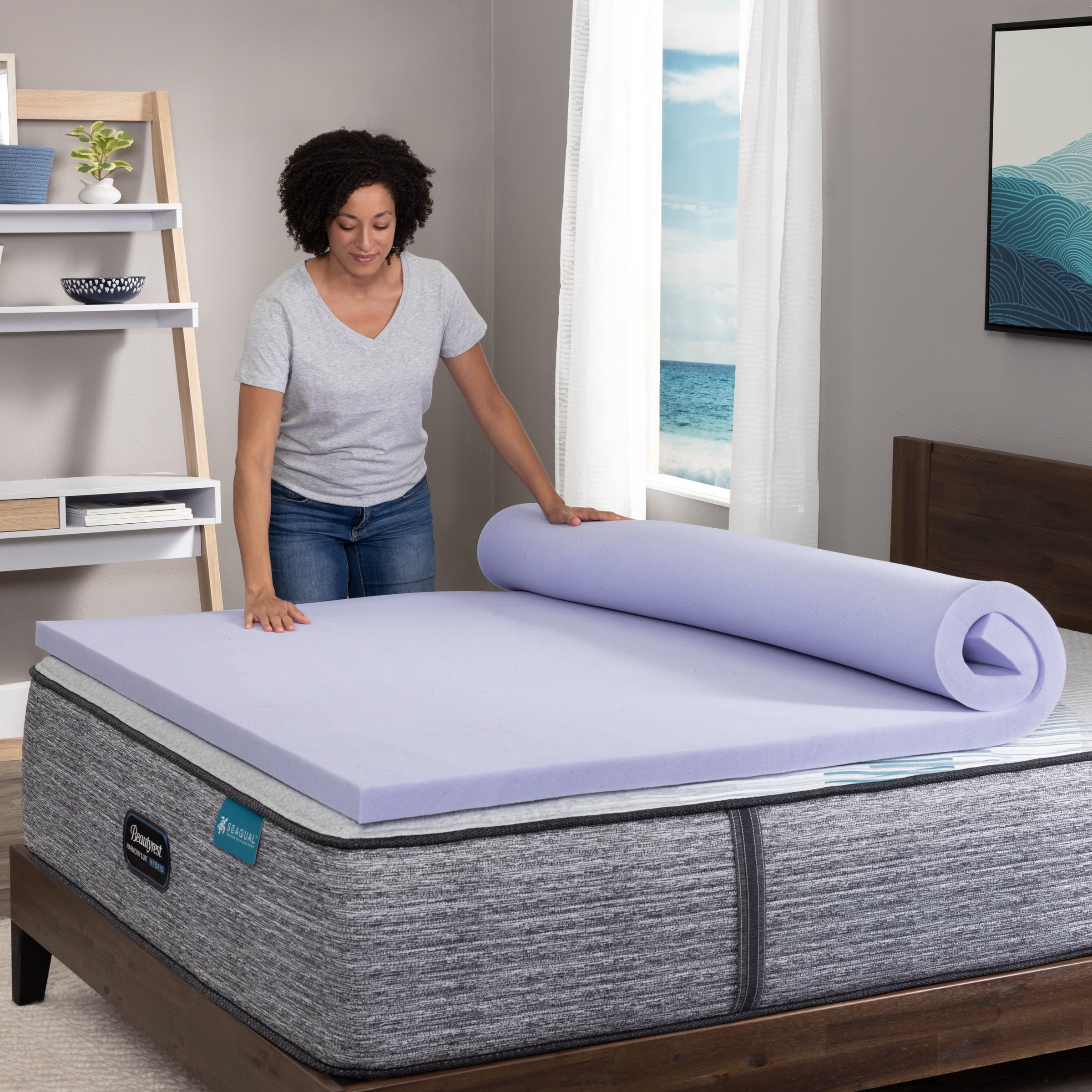 Lavender Twin Aloe Gel Memory Foam Mattress Topper