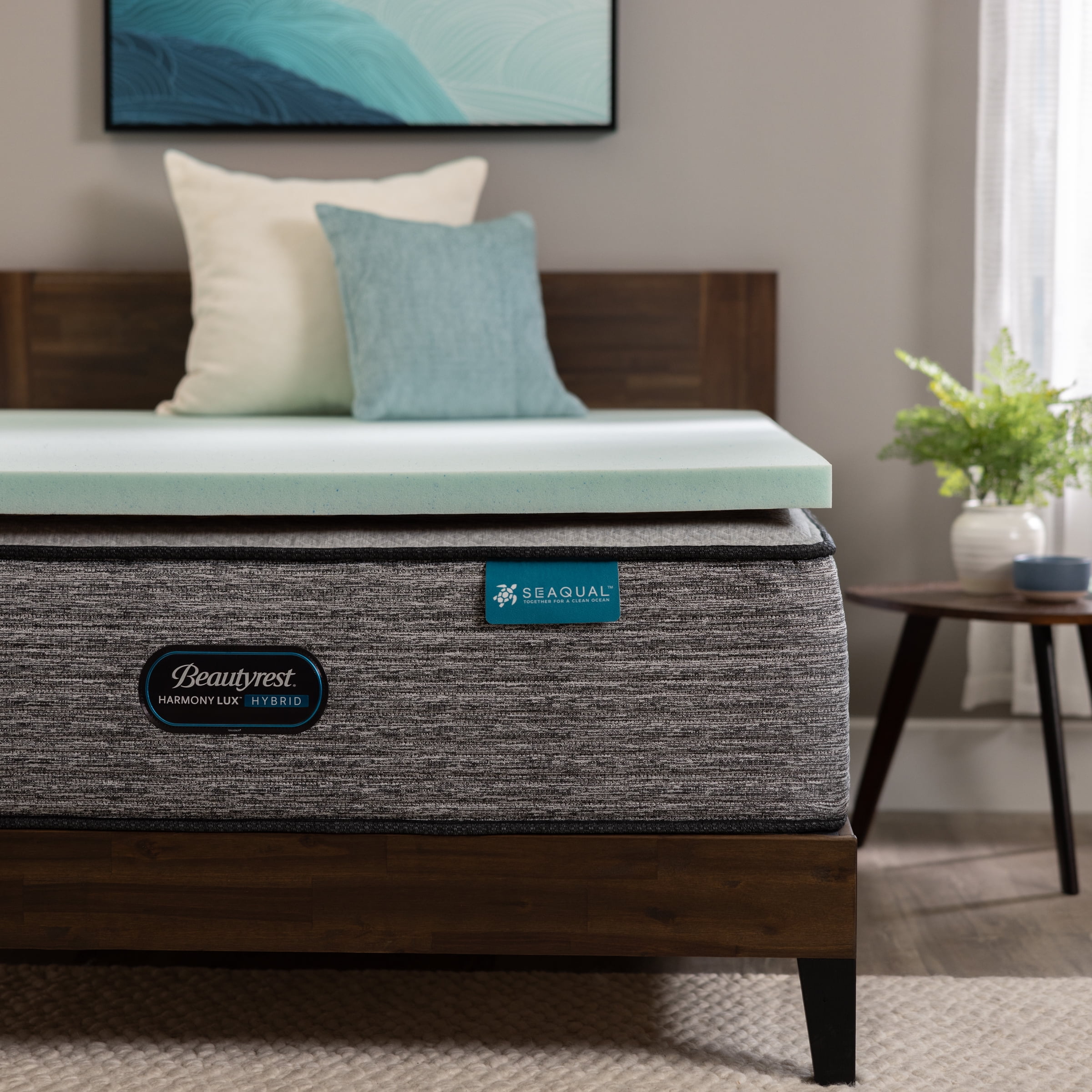 Twin XL Blue Memory Foam Cooling Mattress Topper